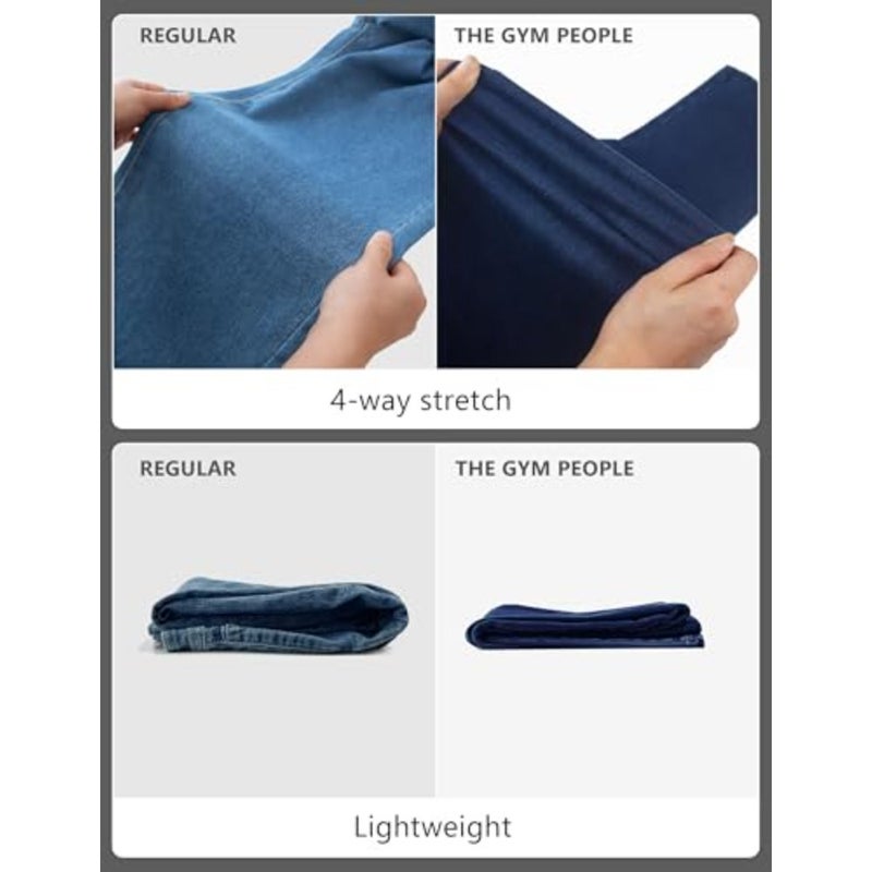 THE GYM PEOPLE Women's Wide Leg Pull on Jeans Straight Denim Pants Stretch Soft, Wide Leg Jeans For Women, Pull On Style, Waistband Loops, For Work and Casual - Image 5