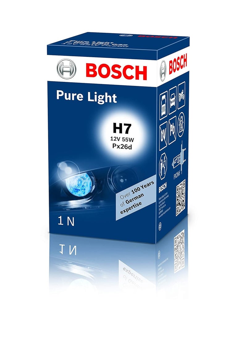 BOSCH F002H50035 مصباح هالوجين أمامي H7 (12 فولت، 55 واط) | مجموعة من 1 | أبيض - Image 2