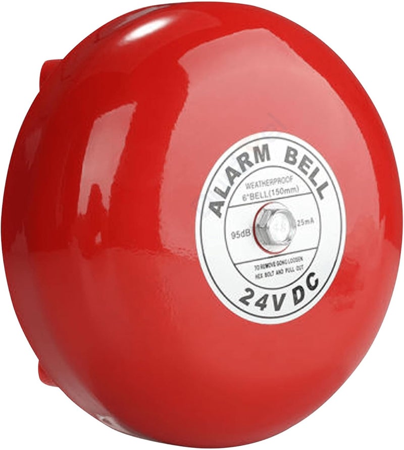 درافل جرس إنذار حريق مقاوم للعوامل الجوية من دورافيل، 150 مم - 24 فولت تيار مستمر، 95 ديسيبل، أحمر - Image 1