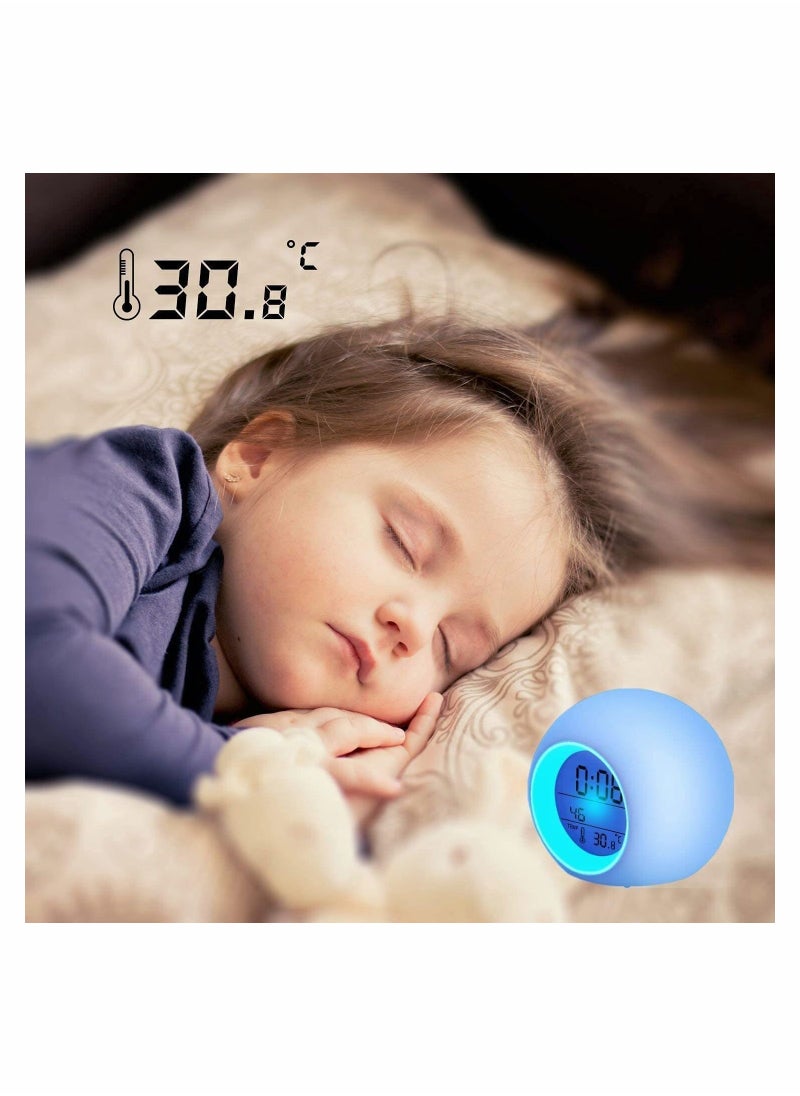 KASTWAVE - Kids LED Alarm Clock, Color Changing Night Light, Colorful Spherical Night Lamp - Image 1