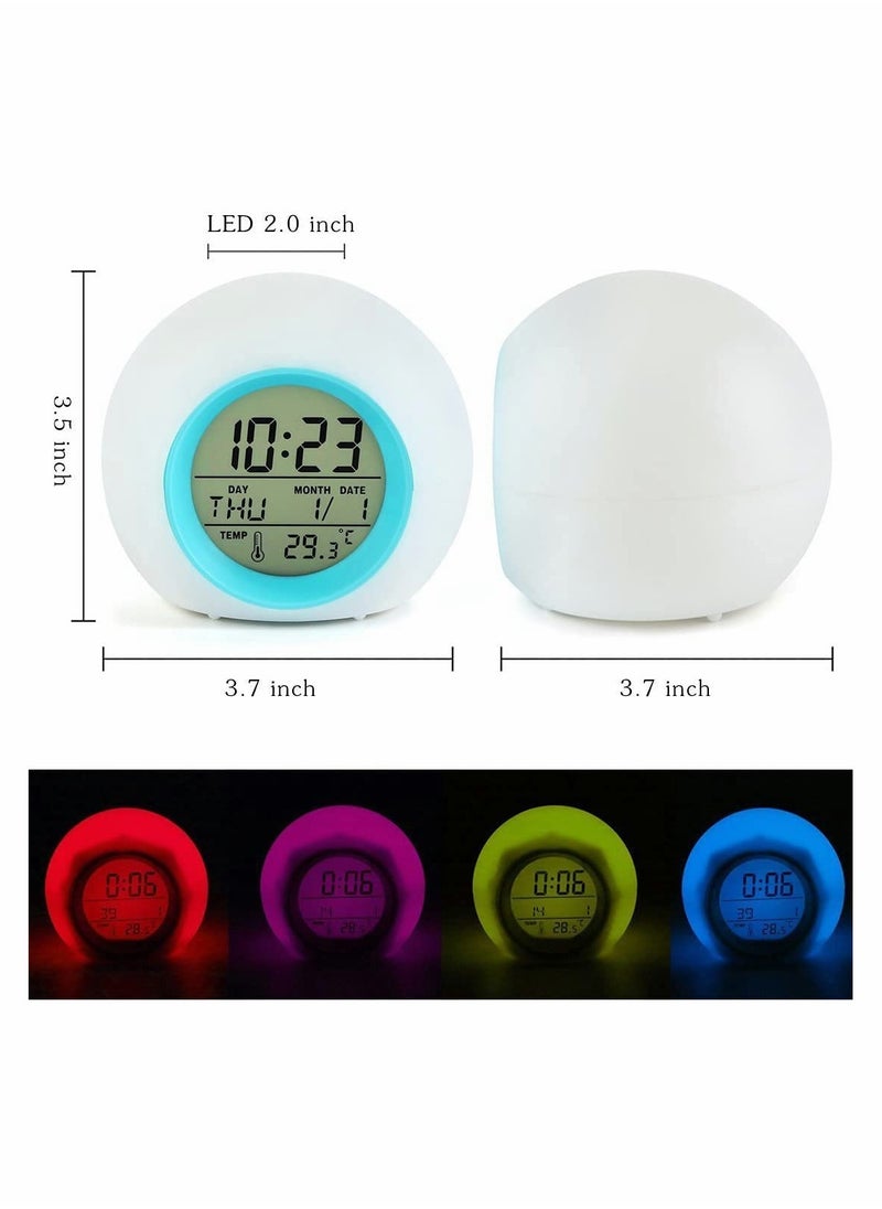 KASTWAVE - Kids LED Alarm Clock, Color Changing Night Light, Colorful Spherical Night Lamp - Image 1