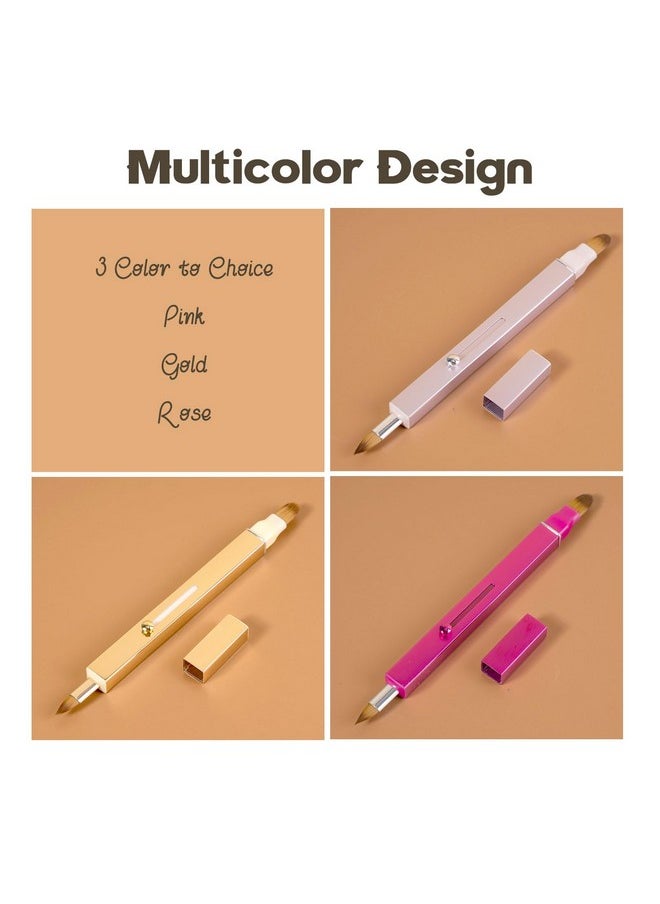 Ideal Swan - Lip Applicator Brush - 3 Pack Exquisite Professional Dustproof Retractable Lip Brush - Makeup Lipstick Lip Gloss Applicators (Pink Red Gold) - Image 1