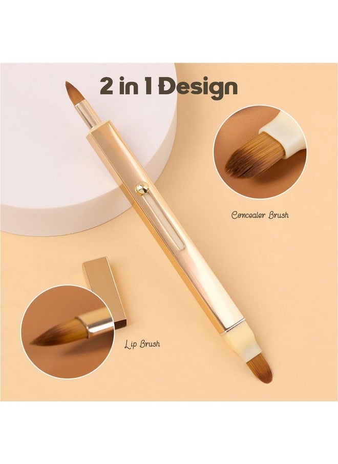 Ideal Swan - Lip Applicator Brush - 3 Pack Exquisite Professional Dustproof Retractable Lip Brush - Makeup Lipstick Lip Gloss Applicators (Pink Red Gold) - Image 1
