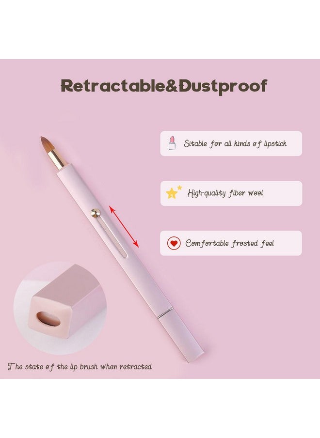 Ideal Swan - Lip Applicator Brush - 3 Pack Exquisite Professional Dustproof Retractable Lip Brush - Makeup Lipstick Lip Gloss Applicators (Pink Red Gold) - Image 1