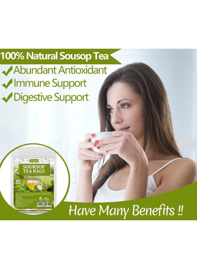 ULTHMOK Premium 60 Soursop Tea Bags, Made with 100% Natural Graviola Leaves, Hoja Guanabana Tea, No Additives & Caffeine Free. - Image 5