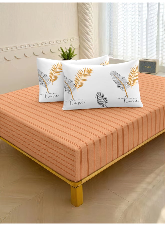 Noon East 4Pcs Duvet Cover Set | Soft Microfiber Material | Multiple Color | 1 Duvet Cover 230 X 220 Cm, 1 Fitted Sheet 180 X 200 Cm With 30 Cm Deep Pocket, 2 Pillow Cases 50 X 75 Cm | Suitable For Queen Size Mattress - Image 4