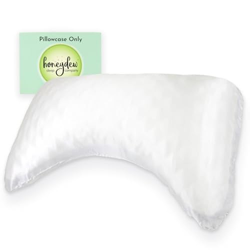 Honeydew Organic Silk Side Pillow Curved Pillowcase - The Ultimate Luxury Pillowcase to Reduce Wrinkles and Improve Skin and Hair Health - Queen Size (Powdered Sugar White) - Image 1