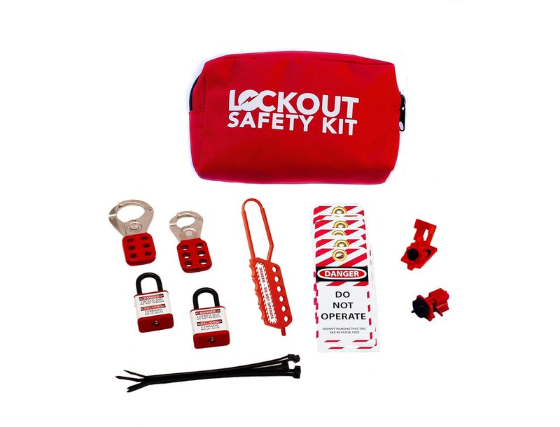 Zing Green Products 7149 Basic Electrical Lockout Tagout Kit with Hasps, Safety Padlocks, Lockout Tags and Circuit Breaker Lockout Devices - Image 1