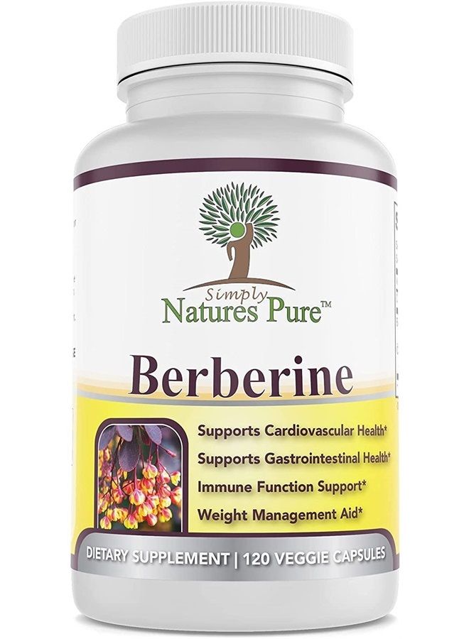Premium Berberine HCl 500mg - 120 Capsules - Cardiovascular Gastrointestinal Immune Support - Chromium Cinnamon (Pack of 2)