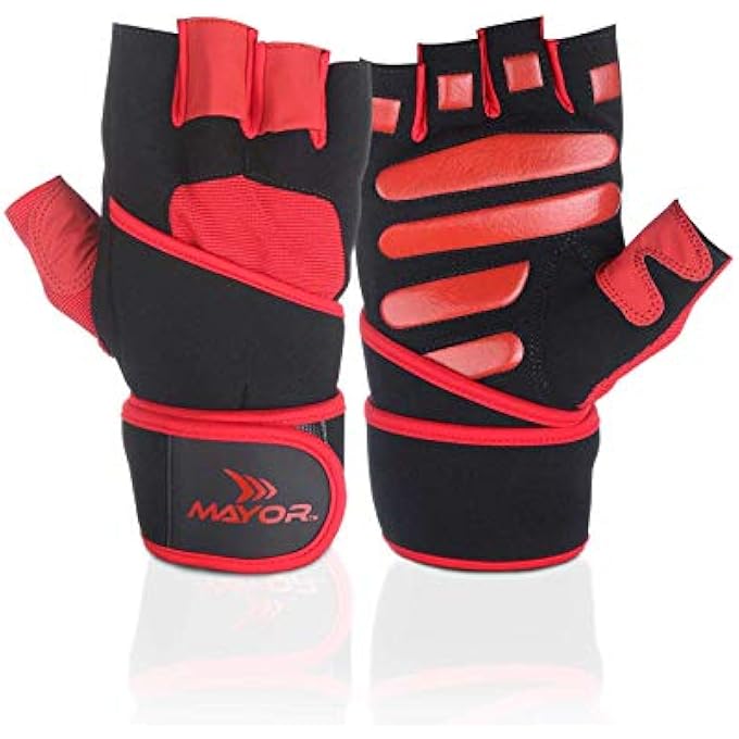 Mayor Uranus Gym, Crossfit, Exercise & Sports Gloves- Ideal For Men & Women (Black/Red) - Image 1