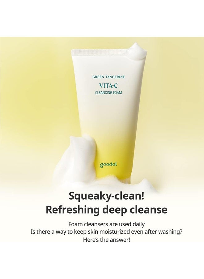 GOODAL Green Tangerine Vita C Cleansing Foam, Deeply Cleanse and Brighter Skin, Gentle, Hypoallergenic Foam Cleanser, Suitable for All Skin Types,150ml - Image 2