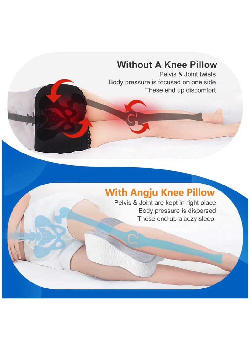 XiuWoo Portable Ergonomic Semicircle Round Shape Knee Pillow, Leg Pillows for Side Sleepers Separates the Knees for Promote Sleeping with Fixed Straps (L Size）  - Image 4