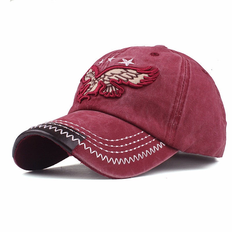 Baseball Cap  New Korean Washed Cotton Eagle Embroidery Unisex Sun Protection Hat - Image 4
