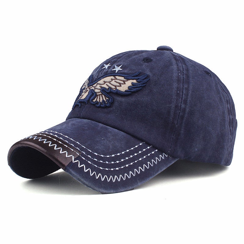 Baseball Cap  New Korean Washed Cotton Eagle Embroidery Unisex Sun Protection Hat - Image 1
