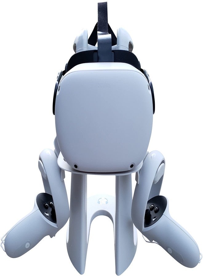 TNE VR Stand Headset and Controller Display Holder Mount Station for Quest 2/Quest and Rift S Virtual Reality Gaming System (White) - Image 1