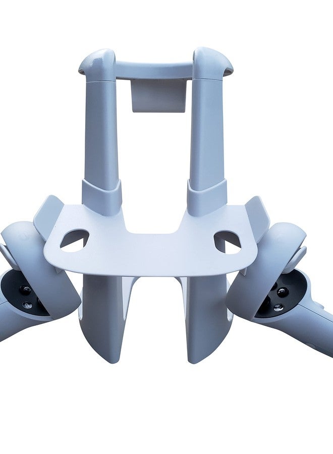 TNE VR Stand Headset and Controller Display Holder Mount Station for Quest 2/Quest and Rift S Virtual Reality Gaming System (White) - Image 2