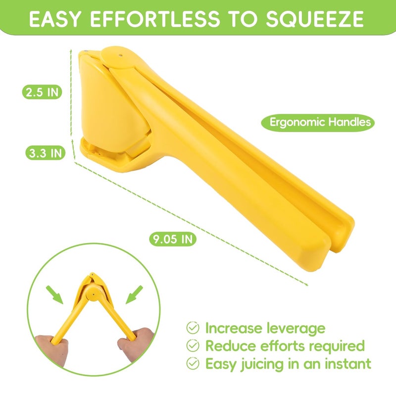 Lmfeg Lemon Juicer Squeezer Handheld Max Juice Extraction Lemon Press Squeezer Effortless Hand Citrus Squeezer With BuiltIn Strainer Use For LemonLimeFruitsOrangeCirtus Yellow - Image 5