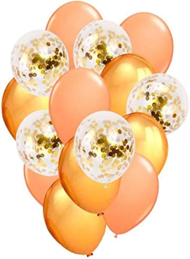 15pcs Balloon Set- Gold Confetti Balloon - Birthday Balloon - Baby Shower -Decoration Kids Party Supplies - graduation , 2724586242408