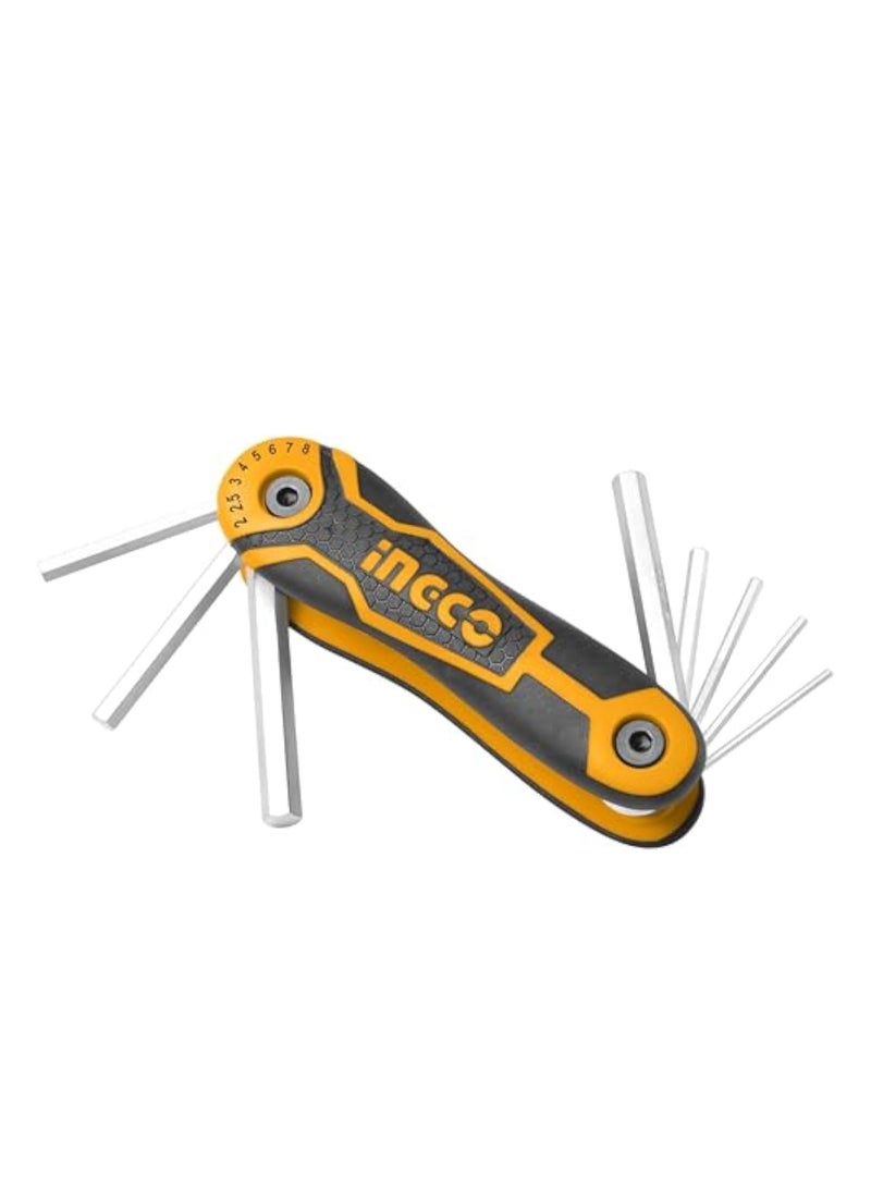 INGCO INGCO 8-in-1 Portable Pocket Hex Key Set - HHK14081  - Image 1