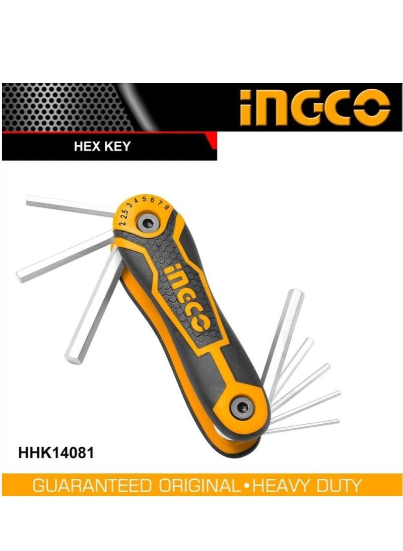 INGCO INGCO 8-in-1 Portable Pocket Hex Key Set - HHK14081  - Image 3