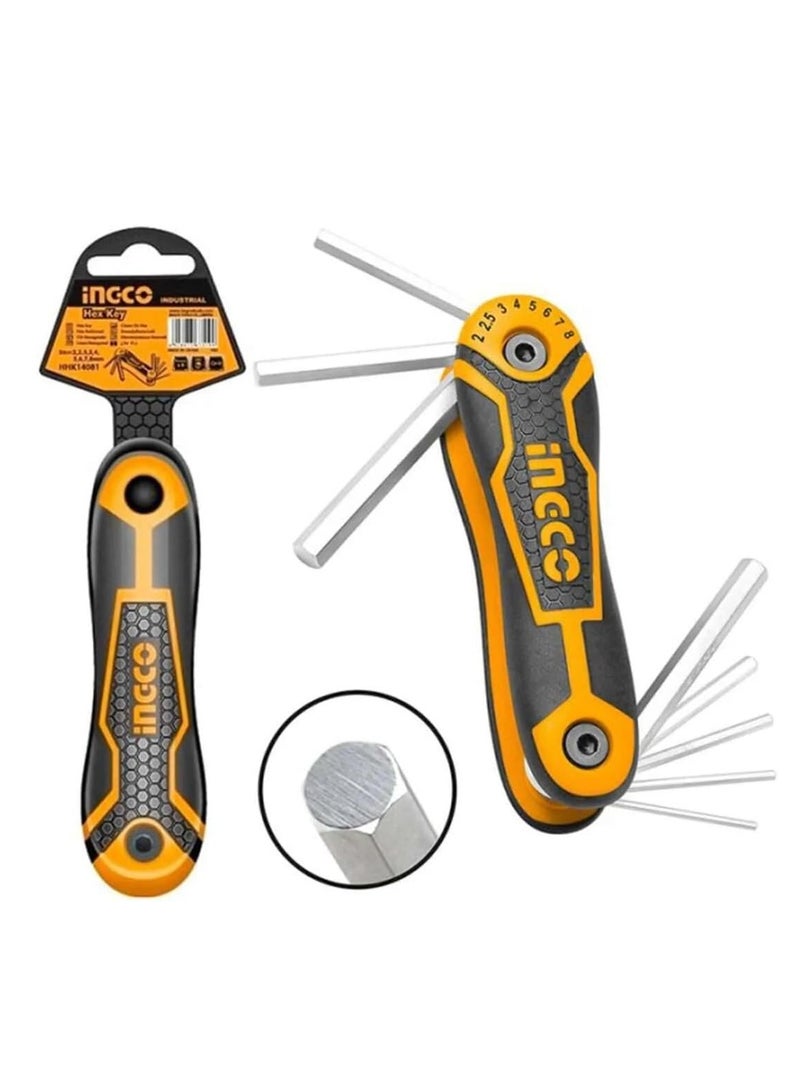 INGCO INGCO 8-in-1 Portable Pocket Hex Key Set - HHK14081  - Image 4