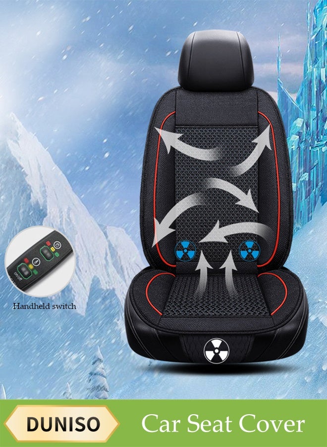 DUNISO Cooling Car Seat Cover,12V Circulation Ventilation Cooling Car Front Seat Cushion, Breathable Car Protection Seat Cushion,With A Fan，Wear Resistant And Anti Slip, Suitable For Summer, Suitable For Most Car Seats  - Image 1