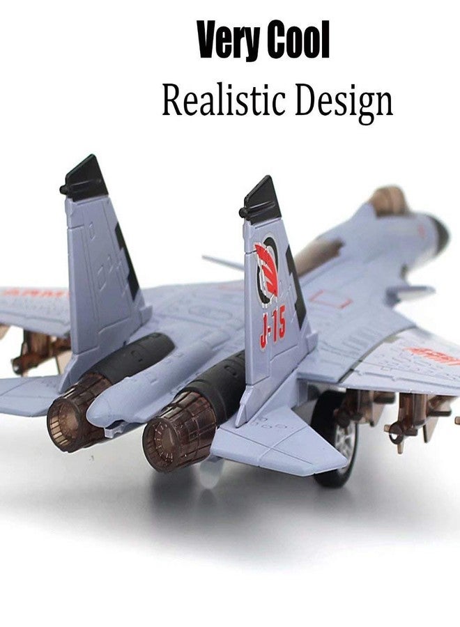 QIAONIUNIU Toy Airplane Model Planes Alloy Pull Back Fighter for Boys with Flashing Lights, Real Jet Sound (Gray) - Image 3