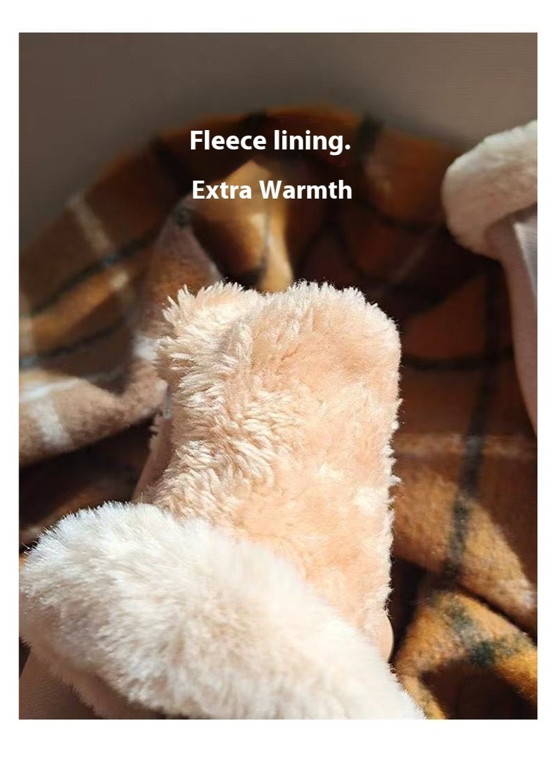 Winter Warm Touch Screen Gloves for Women – Thick Fleece Lined Suede Gloves, Windproof Thermal Gloves for Outdoor Cycling, Driving & Daily Wear - Image 5