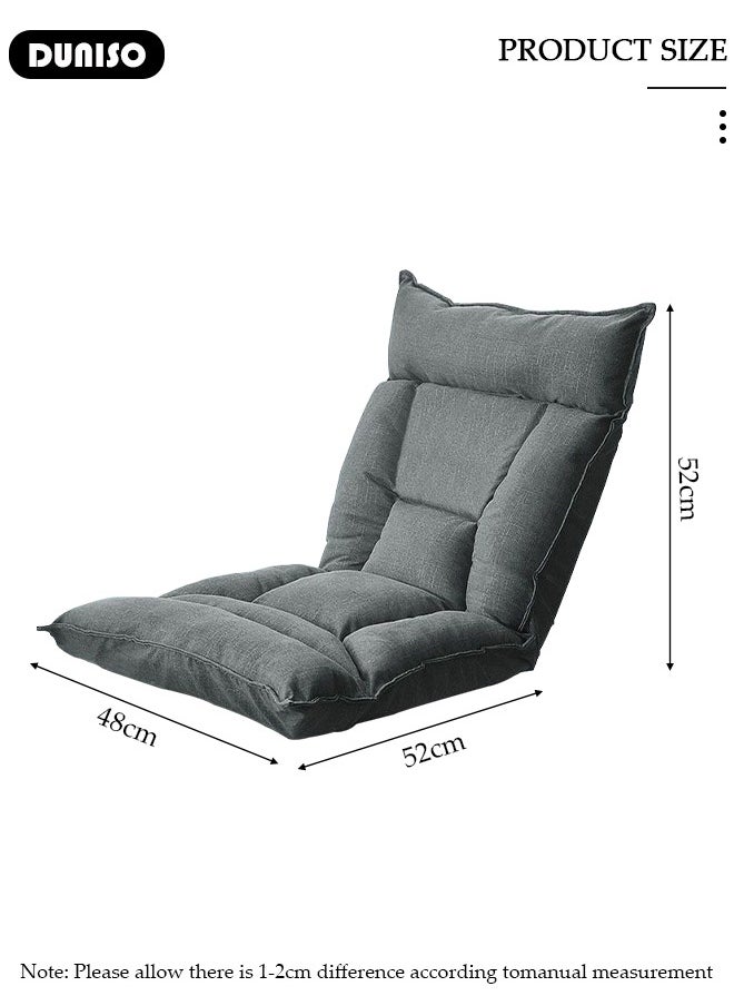 DUNISO Floor Chair Folding Lazy Sofa, Sofa Chair with 5 Adjustable Position, Padded Sleeper Bed, Couch Recliner, Floor Gaming Chair, Meditation Chair, Gaming Floor Chairs for Adults Kids  - Image 4