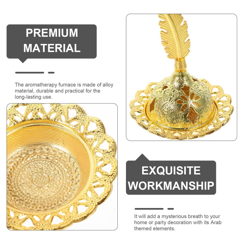 Metal Arabian Incense Burner Retro Aroma Censer Holder For Aromatherapy Meditation Desktop Home Decor - Image 4