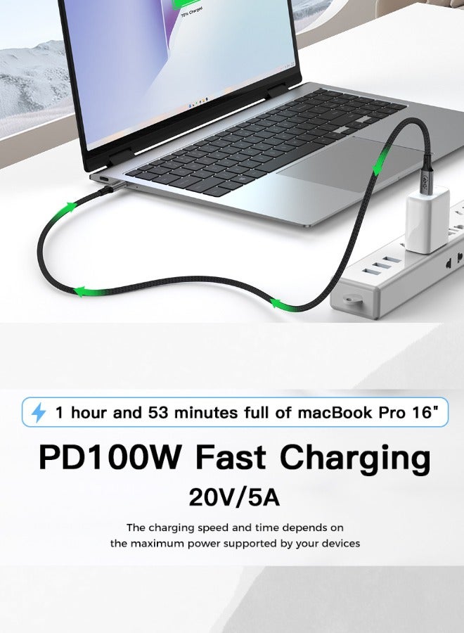 Kablenix USB4.0 Type C to Type C , 2M Cable, Super Fast Charging, 40Gbps Data Rate, 100W PD Charging, 8K60Hz Video, Braided with Built-in Emarker Chip,  Aluminum Alloy Housing - Image 4
