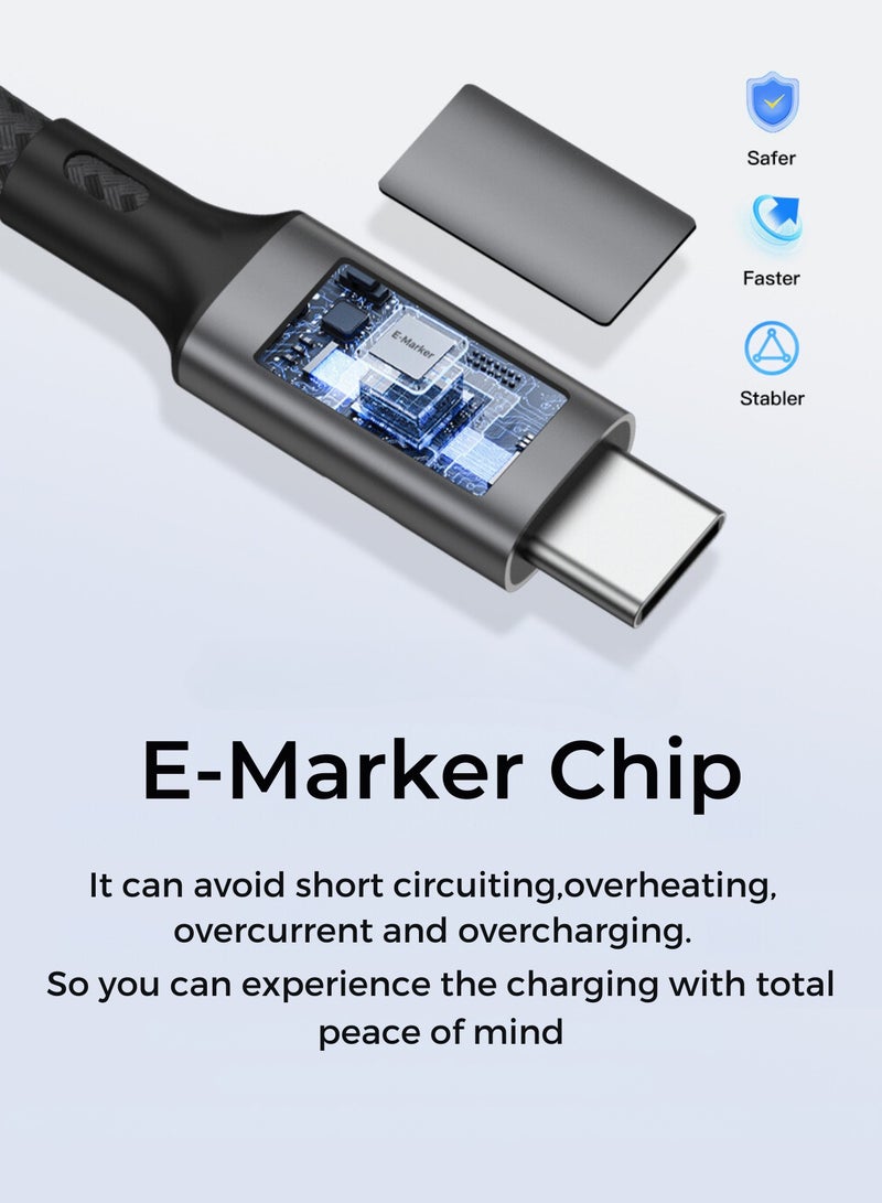 Kablenix USB4.0 Type C to Type C , 2M Cable, Super Fast Charging, 40Gbps Data Rate, 100W PD Charging, 8K60Hz Video, Braided with Built-in Emarker Chip,  Aluminum Alloy Housing - Image 5