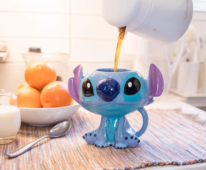 Disney Lilo & Stitch 3D Sculpted Ceramic Coffee Mug | Official Disney Kitchen Accessories | Collectible Drinkware For Home Kitchen Bar Set | Holds 15 Ounces - Image 4