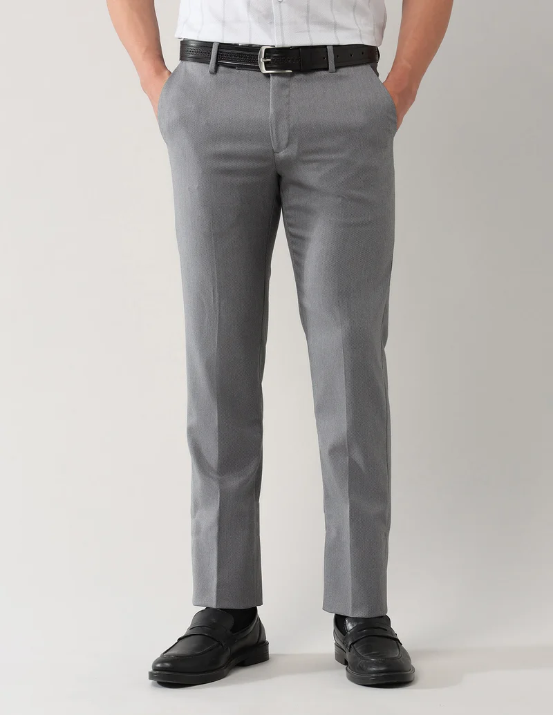 Arrow Regular Fit Textured Trousers