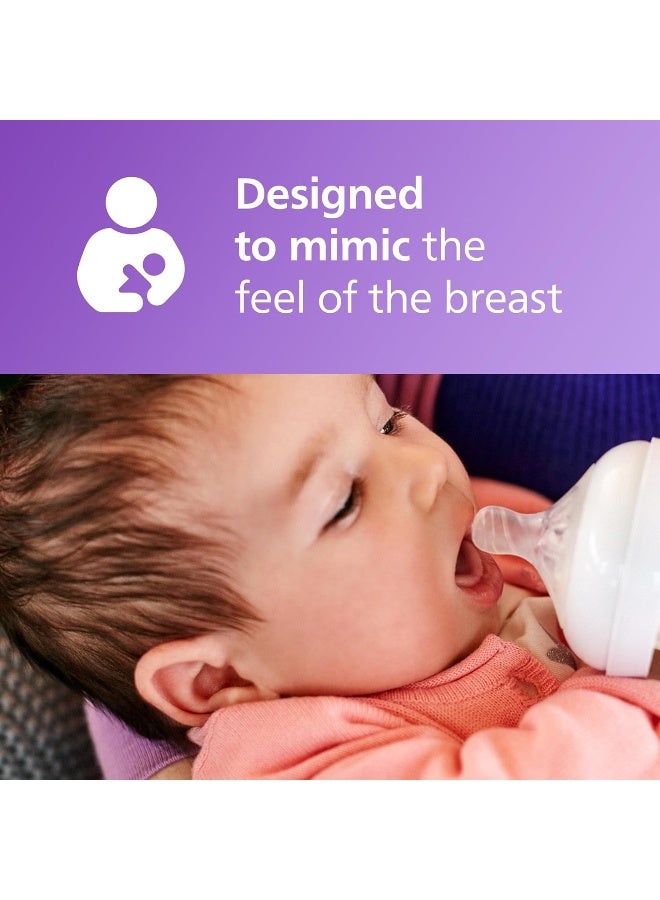 Avent Philips Avent Natural Baby Bottle First Flow, 0M+, 4pack, Flow 0, SCF657/43 - Image 3
