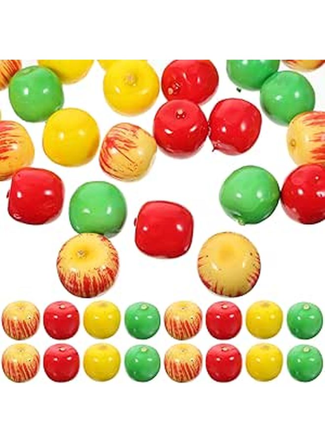 Realistic Artificial Mini Foam Apples Set 60 Pcs Red Green Yellow For Home Kitchen Decoration - Image 1