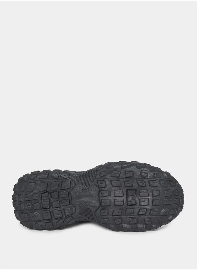 Styli Textured Lace Up Chunky Sole Sneakers