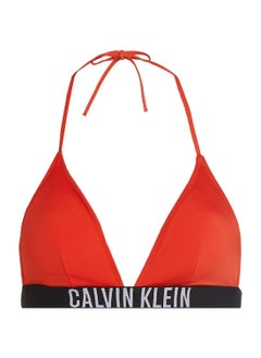 CALVIN KLEIN Women's Triangle Bikini Top - Intense Power - Nylon, Red  - Image 2