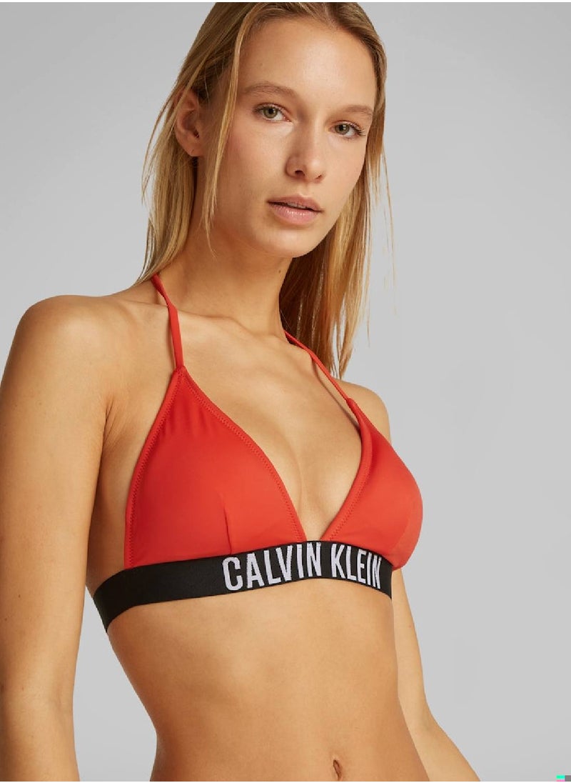 CALVIN KLEIN Women's Triangle Bikini Top - Intense Power - Nylon, Red  - Image 5
