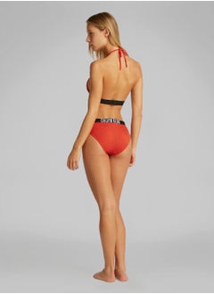 CALVIN KLEIN Women's Triangle Bikini Top - Intense Power - Nylon, Red  - Image 4
