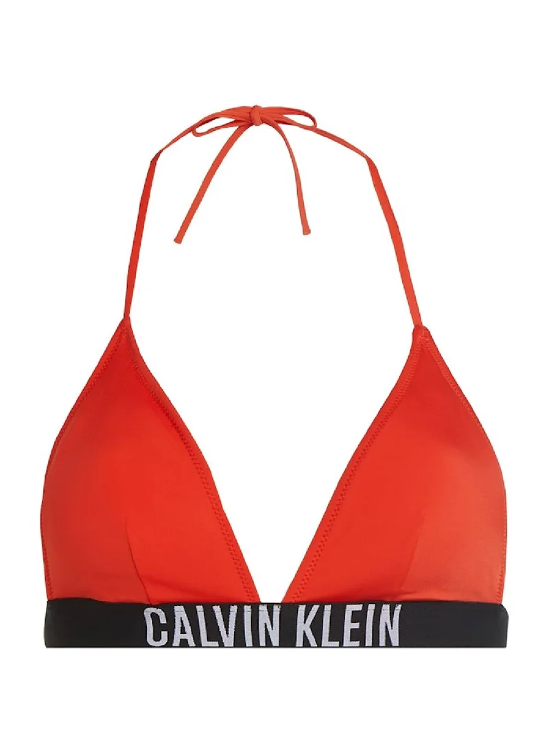 CALVIN KLEIN Women's Triangle Bikini Top - Intense Power - Nylon, Red