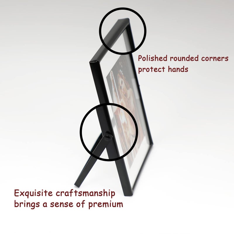 أهاجو Ahago Black Floating Frame (5 "" x7 "" عمودي) للصورة 4x6 3x5 2x3 على الطاولة الجرف صورة إطار هدية راقية لمهرجان الزفاف أو المكتب د؟ - Image 3