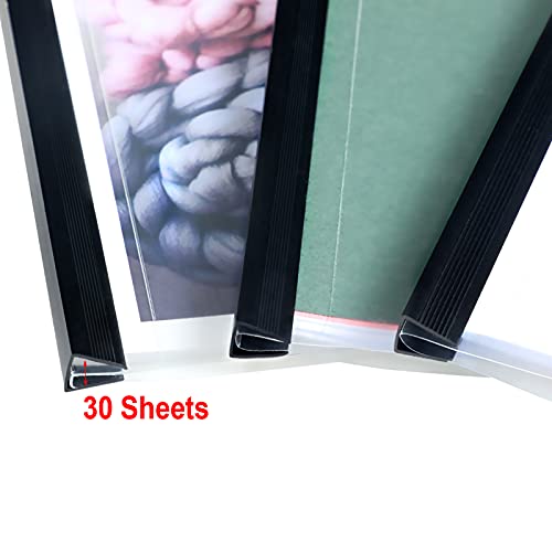 Outus 30 Pieces Binding Bars Slide Grip Binding Bars for Office Report Cover A4 Size 30 Sheets Capacity 12 Inch Black - Image 3