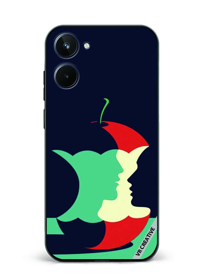 VR CREATIVE Protective Case Cover For Realme 10 Eaten Apple Design Multicolour - Image 1