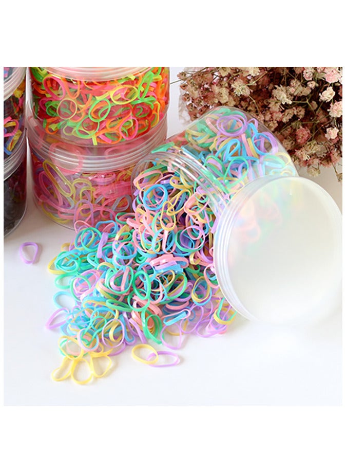 1000 pcs Canned Colourful/Black Rubber Bands Hair Bands Disposable for Little Girls - Elastic Hair Ties for Kids - Image 2