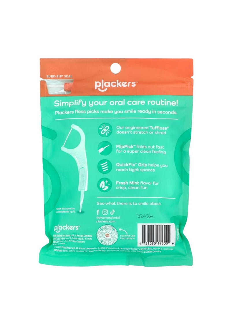 Plackers Micro Line Floss Picks Fresh Mint 90 Count - Image 2