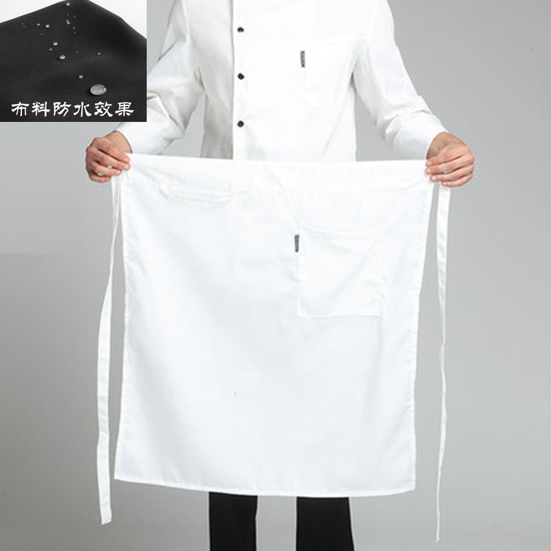 Chef Apron Mens Half-length Hotel Restaurant Restaurant Kitchen Kitchen Special White Waterproof Oil-proof Neck Neck Womens Neck White half waterproof 