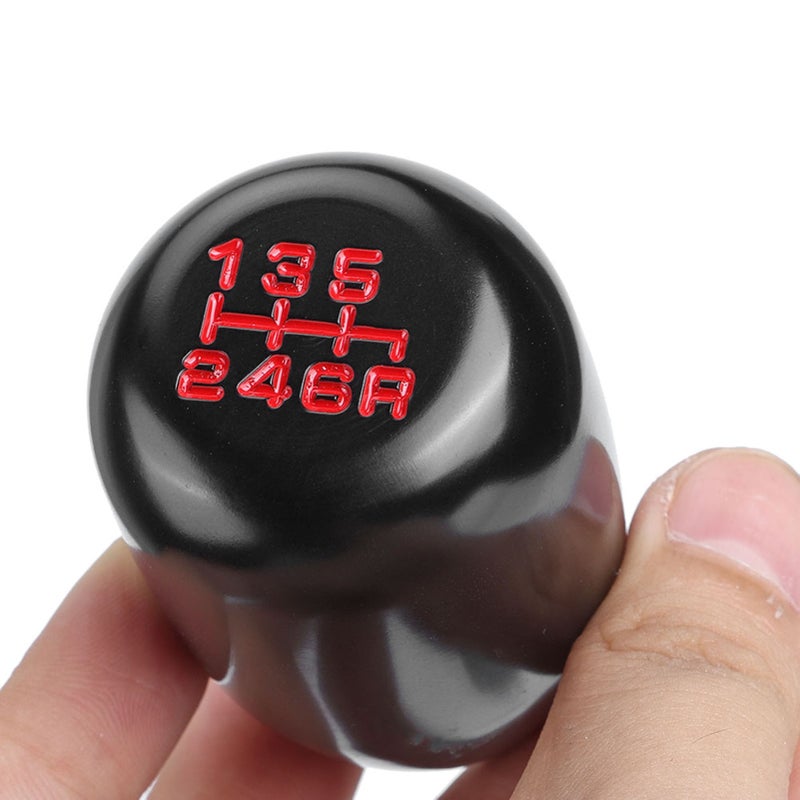 Car Universal Modification Manual Knob Gear Shift Head Shifter 6 Speed (Black) - Image 1