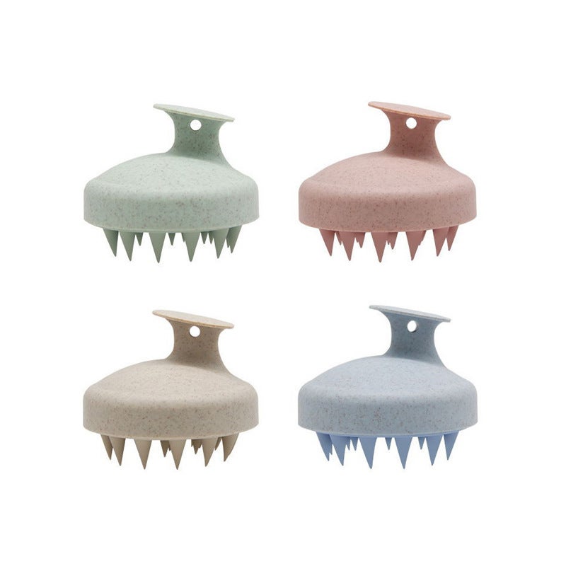 Silicone Round Head Shampoo Brush Wheat Straw Shampoo Brush Shampoo Hair Scratcher Scratches And Relieves Scalp Massage Comb - Image 5