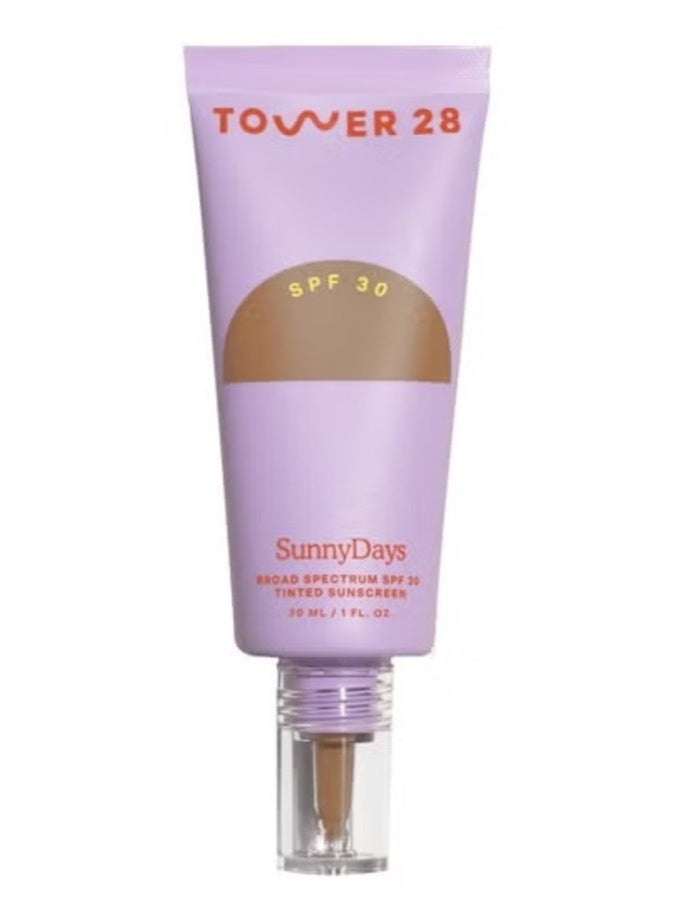 Tower 28 SunnyDays SPF 30 Tinted Sunscreen Foundation , 38 Pomona 30ml – Lightweight, Non-Comedogenic, Sensitive Skin Friendly - Image 1